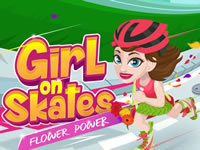 Girl On Skates - Flower Power